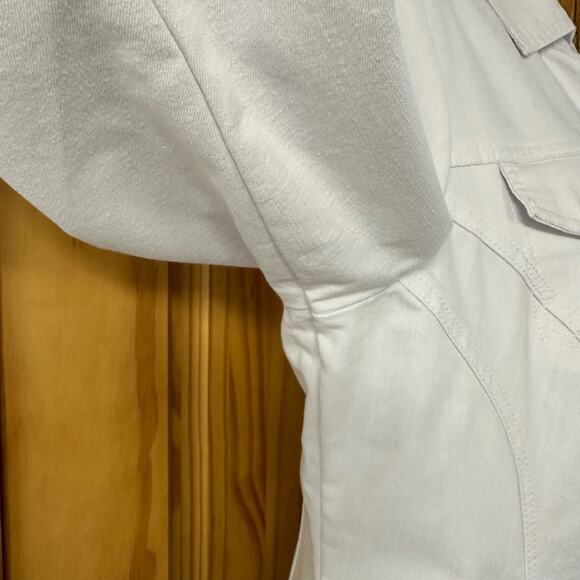 NWOT, Cb Established 1962 Women’s Sz M White Denim w/Pockets Button Down Jacket - Picture 10 of 16